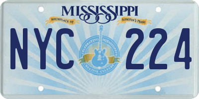 MS license plate NYC224