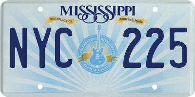 MS license plate NYC225