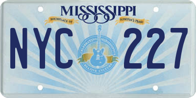 MS license plate NYC227