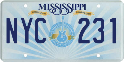MS license plate NYC231