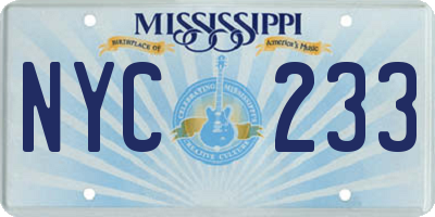 MS license plate NYC233