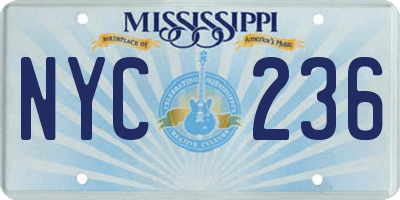 MS license plate NYC236