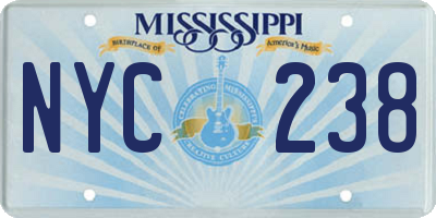 MS license plate NYC238