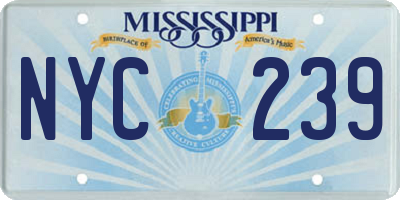 MS license plate NYC239