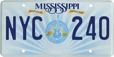MS license plate NYC240