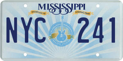 MS license plate NYC241