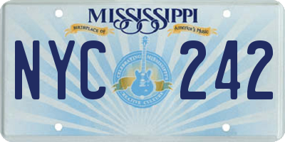 MS license plate NYC242
