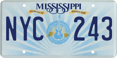MS license plate NYC243