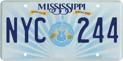 MS license plate NYC244
