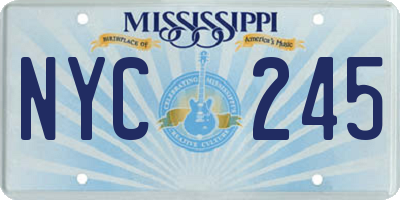 MS license plate NYC245