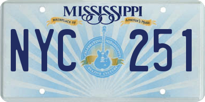 MS license plate NYC251
