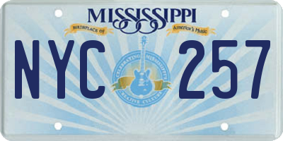 MS license plate NYC257