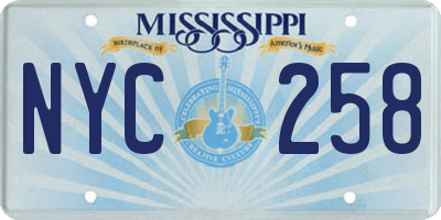MS license plate NYC258