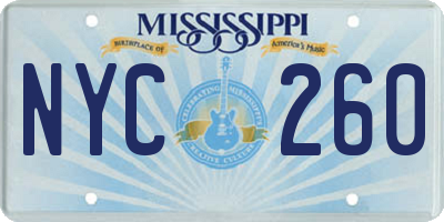 MS license plate NYC260