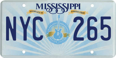 MS license plate NYC265