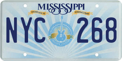 MS license plate NYC268