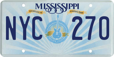 MS license plate NYC270
