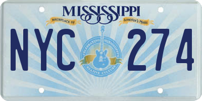 MS license plate NYC274