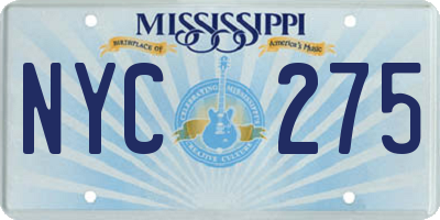 MS license plate NYC275