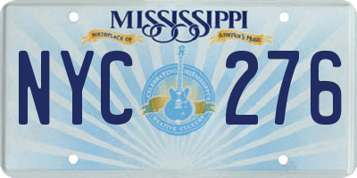 MS license plate NYC276