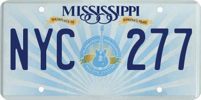 MS license plate NYC277