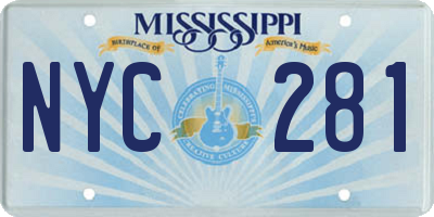 MS license plate NYC281