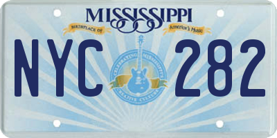 MS license plate NYC282