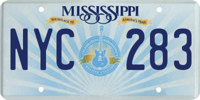MS license plate NYC283