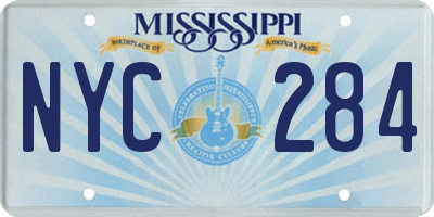 MS license plate NYC284