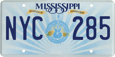 MS license plate NYC285