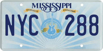 MS license plate NYC288
