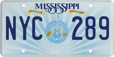 MS license plate NYC289