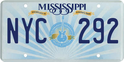 MS license plate NYC292