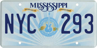 MS license plate NYC293