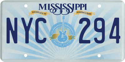 MS license plate NYC294