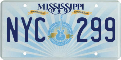 MS license plate NYC299