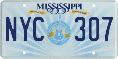 MS license plate NYC307