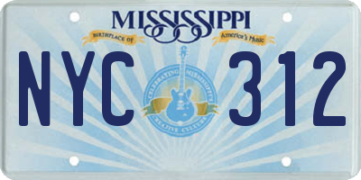 MS license plate NYC312