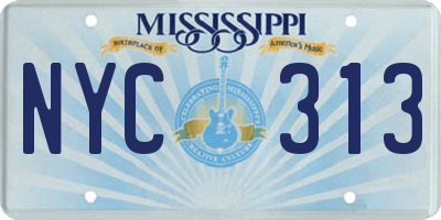 MS license plate NYC313