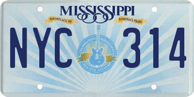 MS license plate NYC314