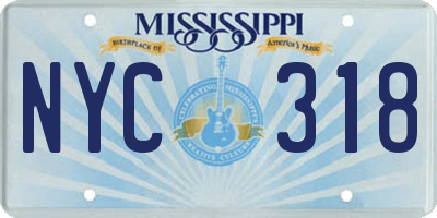 MS license plate NYC318