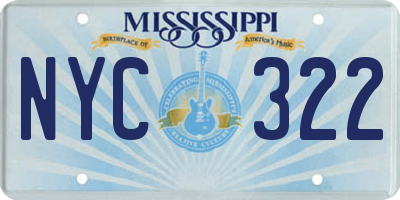 MS license plate NYC322