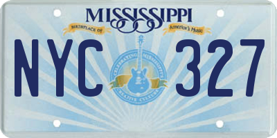 MS license plate NYC327