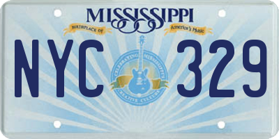 MS license plate NYC329