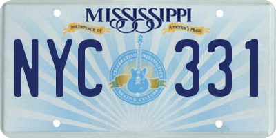 MS license plate NYC331