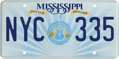 MS license plate NYC335
