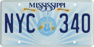MS license plate NYC340