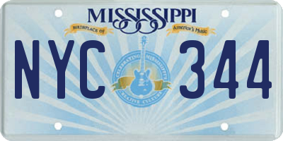 MS license plate NYC344