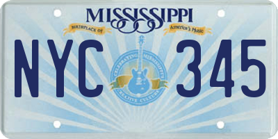 MS license plate NYC345