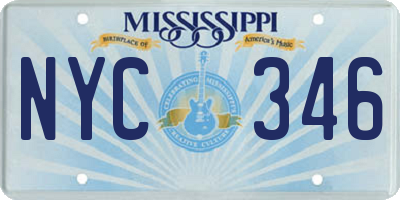 MS license plate NYC346